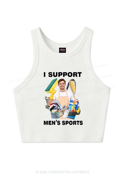 I Support Mens Sports Y2K Crop Tank Top Cherrykitten