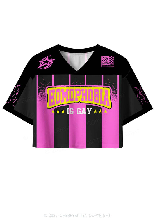 Custom Homophobia Gay Pride Y2K Crop Sport Jersey Shirts Cherrykitten
