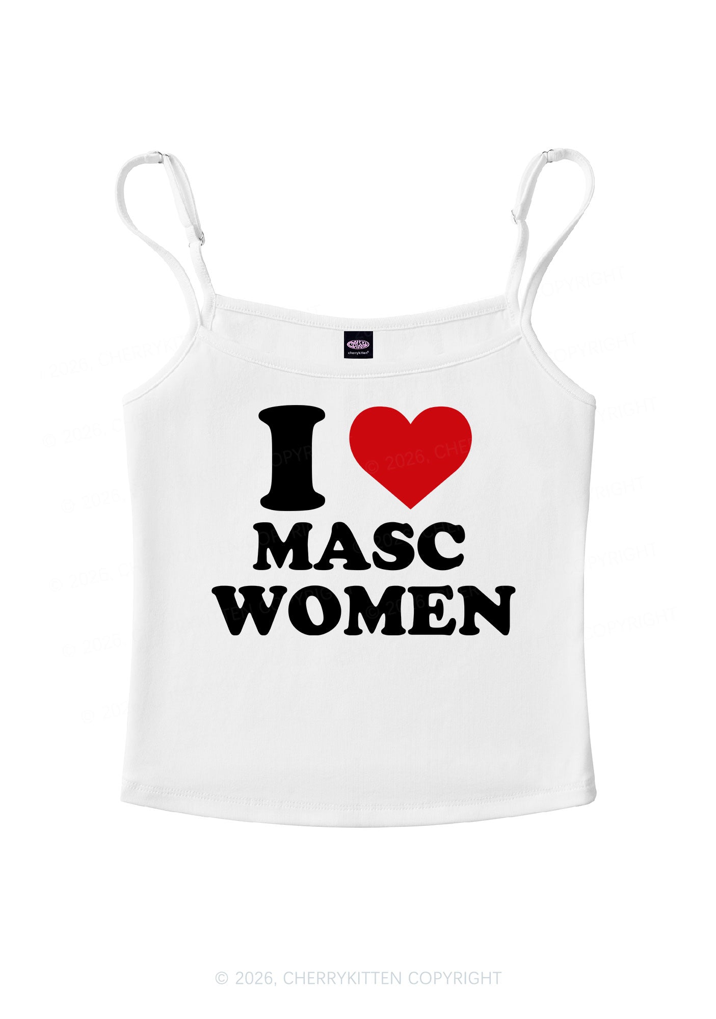 I Love Masc Women Pride Y2K Spaghetti Strap Cami Cherrykitten