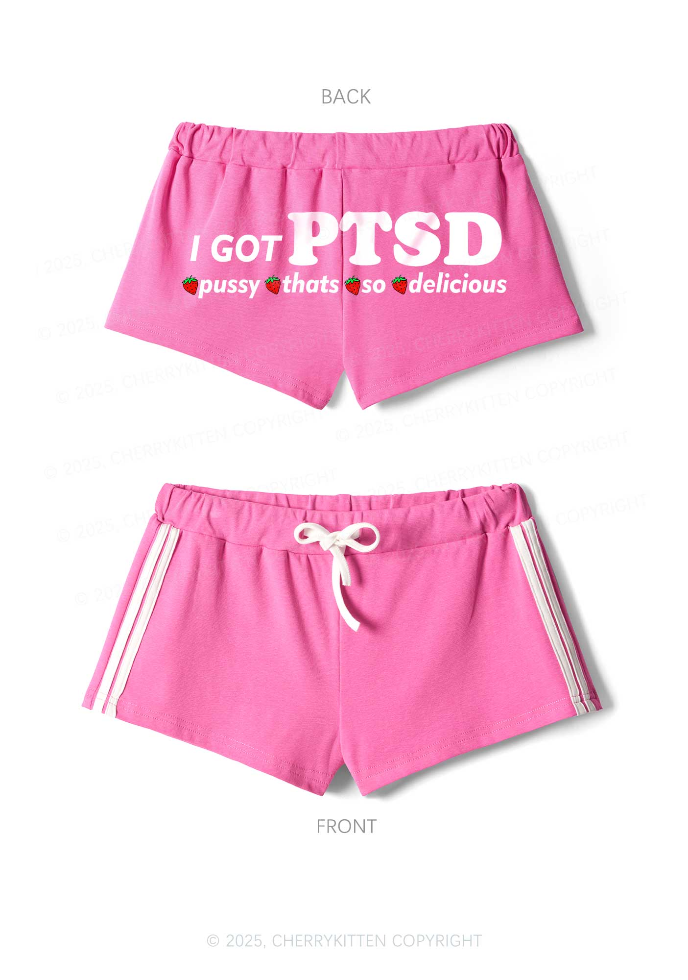 I Got Delicious PTSD Y2K Drawstring Mini Shorts Cherrykitten