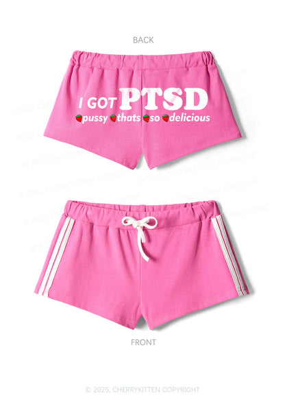 I Got Delicious PTSD Y2K Drawstring Mini Shorts Cherrykitten