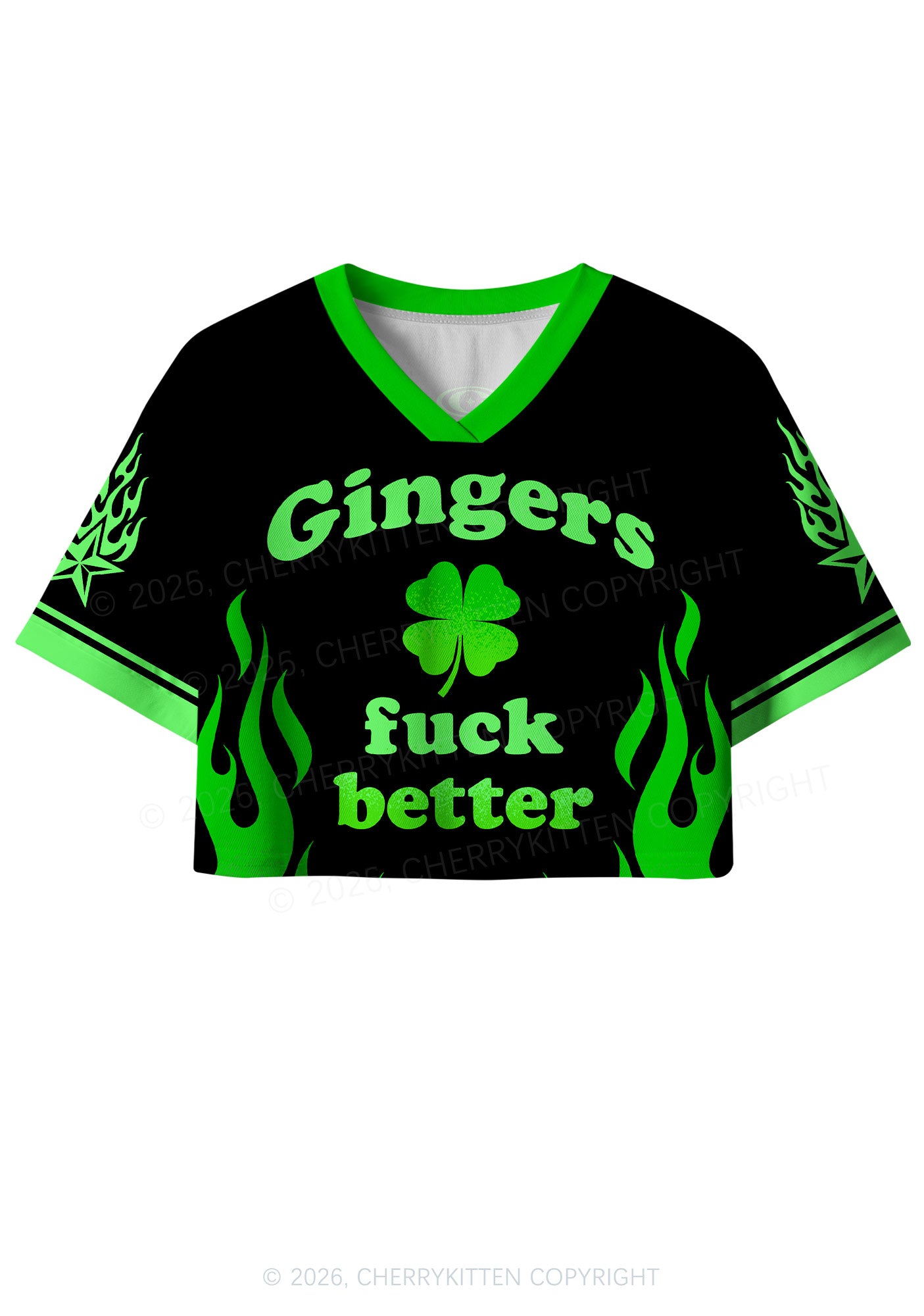 Custom Gingers Fxxk Better St Patricks Y2K Crop Sport Jersey Shirts Cherrykitten