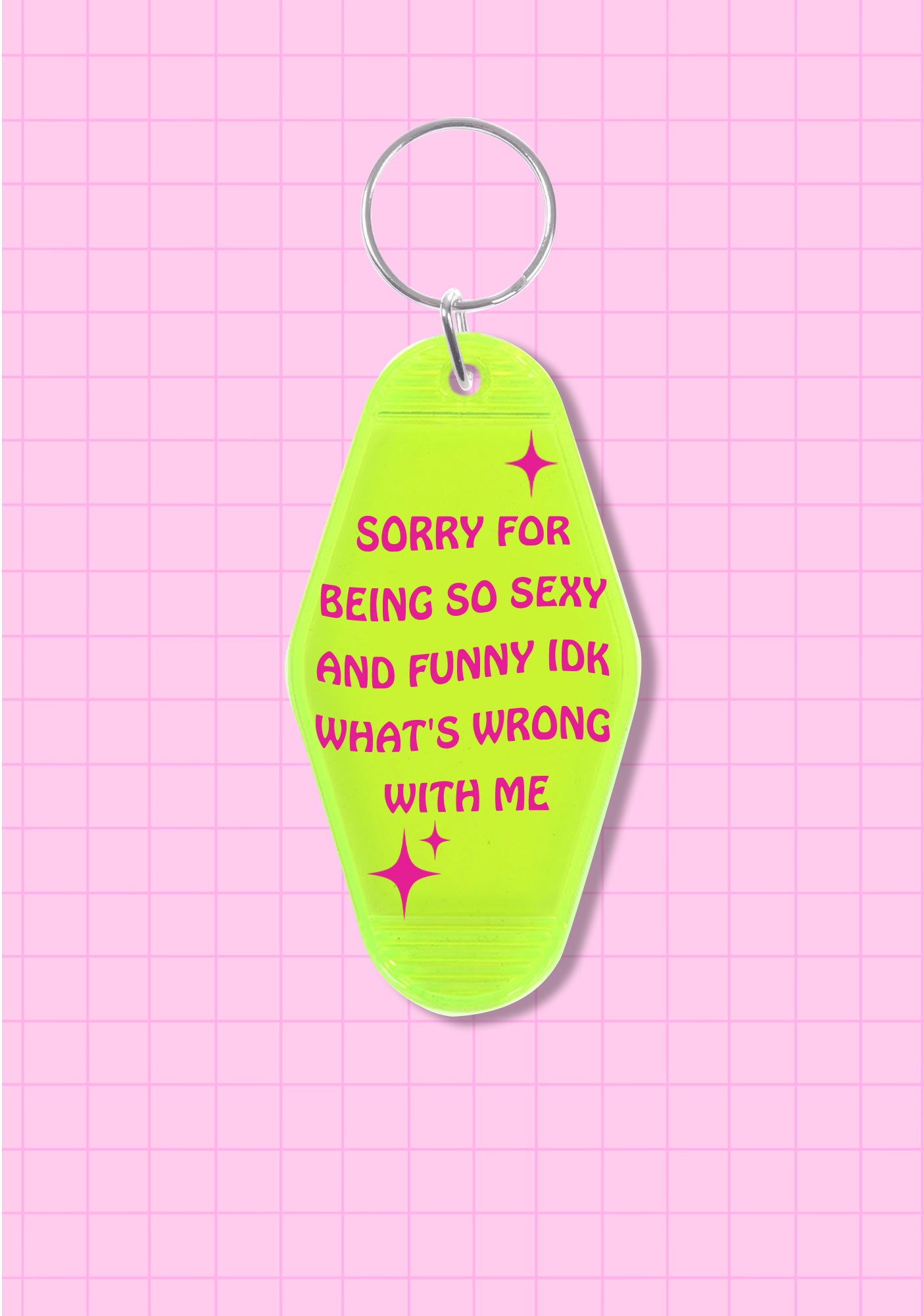Sorry For Being So Funny 1Pc Y2K Hotel Keychain Cherrykitten