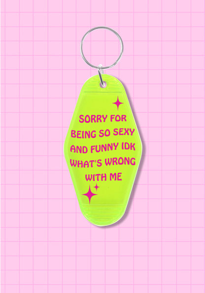 Sorry For Being So Funny 1Pc Y2K Hotel Keychain Cherrykitten