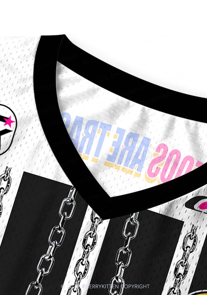 Custom Chain Tattoos Are Trashy Y2K Sport Jersey Tank Cherrykitten