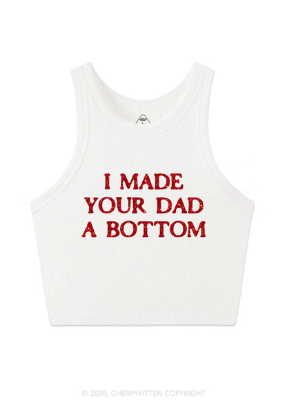 Glitter I Made Your Dad A Bottom Pride Y2K Crop Tank Top Cherrykitten