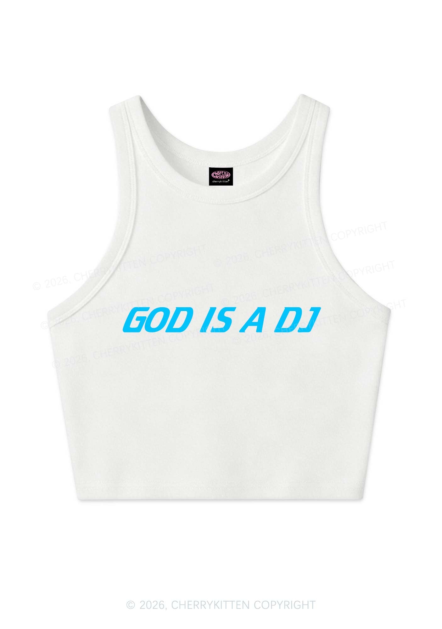 God Is A DJ Y2K Crop Tank Top Cherrykitten