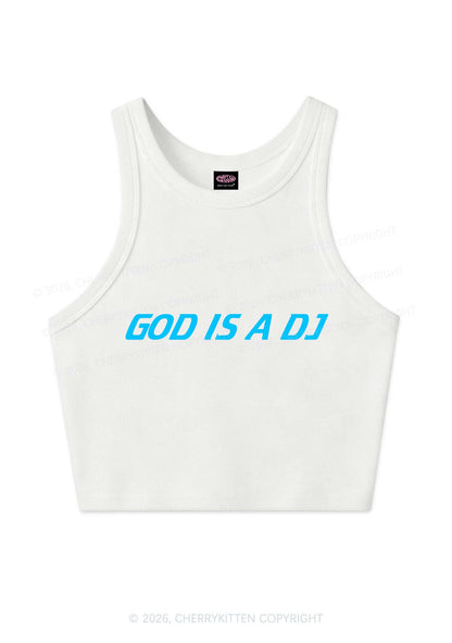 God Is A DJ Y2K Crop Tank Top Cherrykitten