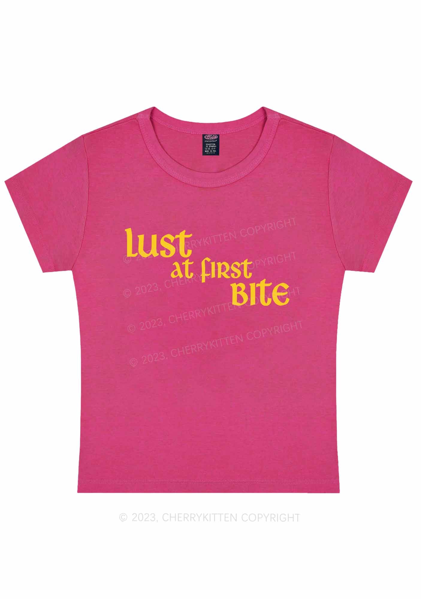 Curvy First Bite Y2K Baby Tee Cherrykitten