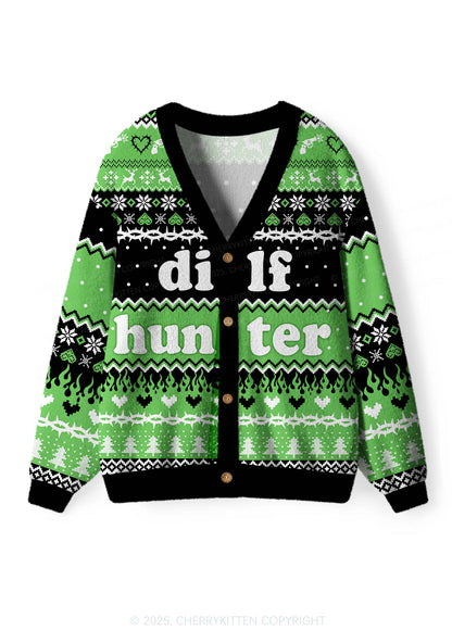 Green Hunter Y2K Christmas Cardigan Knit Sweatshirt Cherrykitten