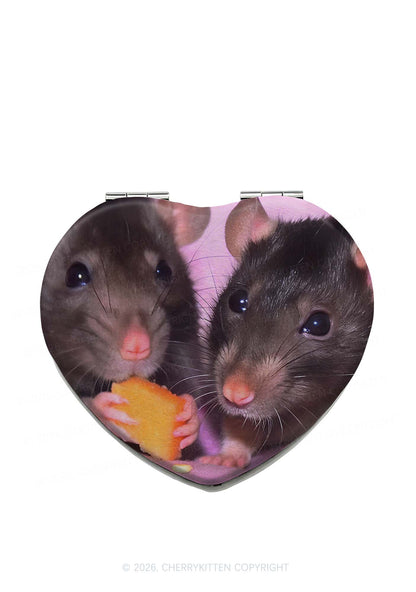 Cheese Rat Y2K Folding Makeup Mirror Cherrykitten