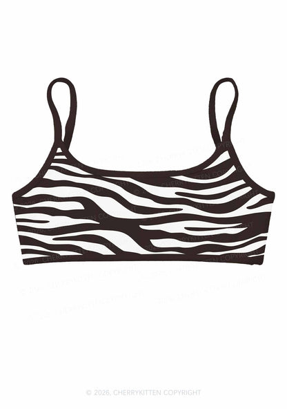 Classic Zebra Stripes Y2K Print Super Crop Cami Cherrykitten