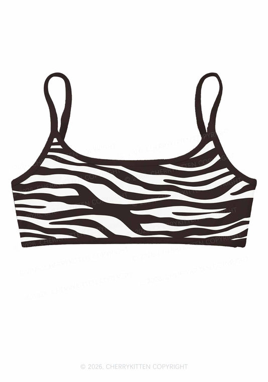 Classic Zebra Stripes Y2K Print Super Crop Cami Cherrykitten