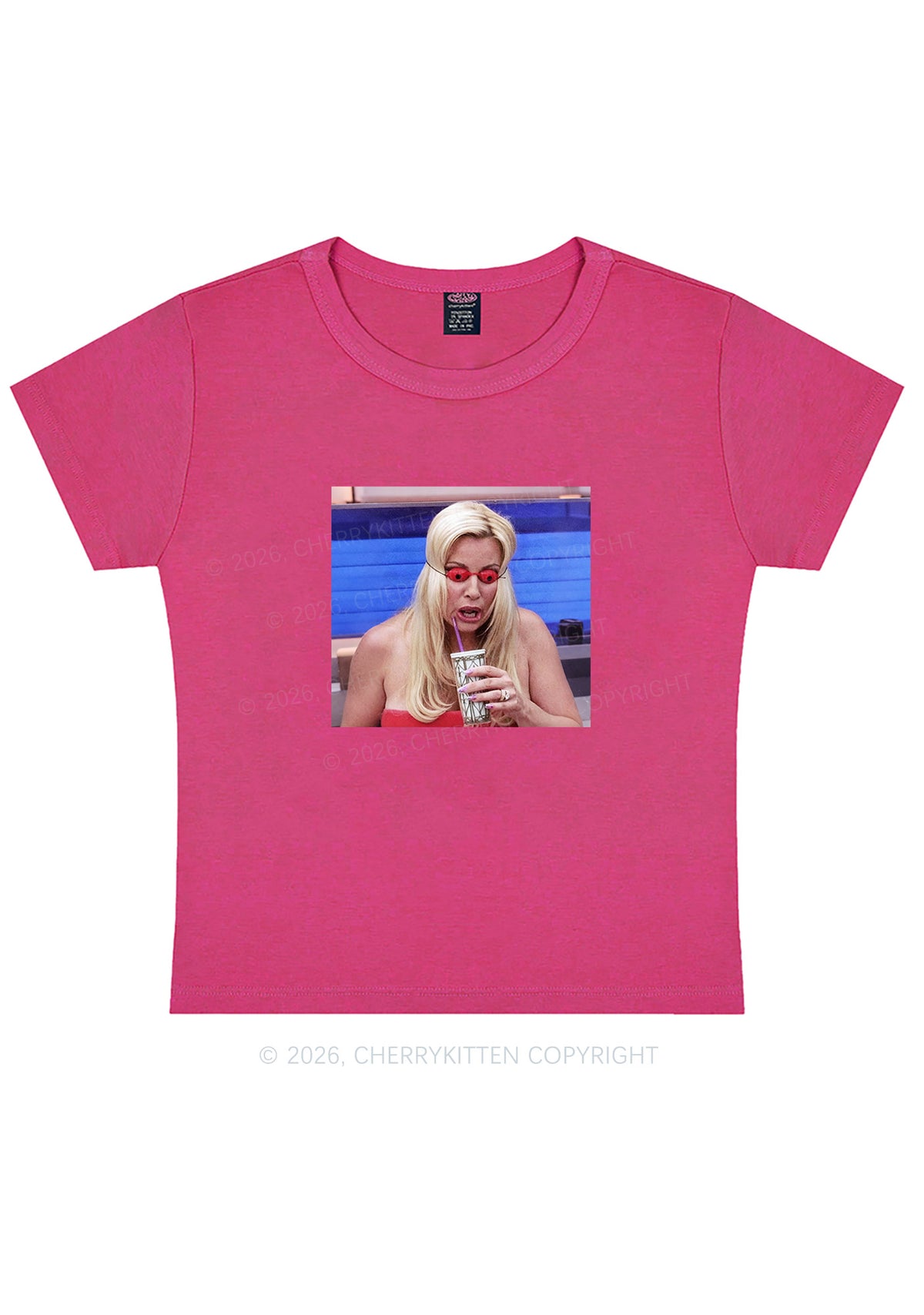 Red Eyeball Blonde Y2K Baby Tee Cherrykitten