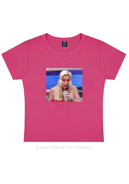 Red Eyeball Blonde Y2K Baby Tee Cherrykitten