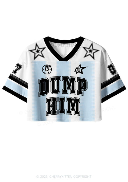 Custom Blue Dump Him Y2K Crop Sport Jersey Shirts Cherrykitten