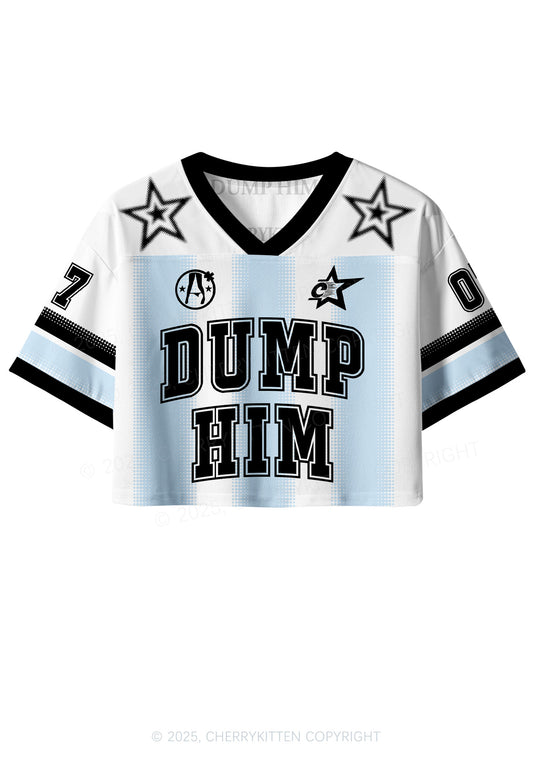 Custom Blue Dump Him Y2K Crop Sport Jersey Shirts Cherrykitten