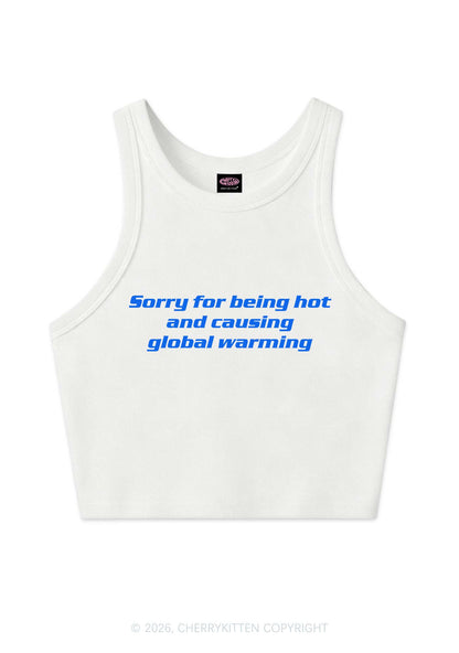 Sorry For Causing Global Warming Y2K Crop Tank Top Cherrykitten