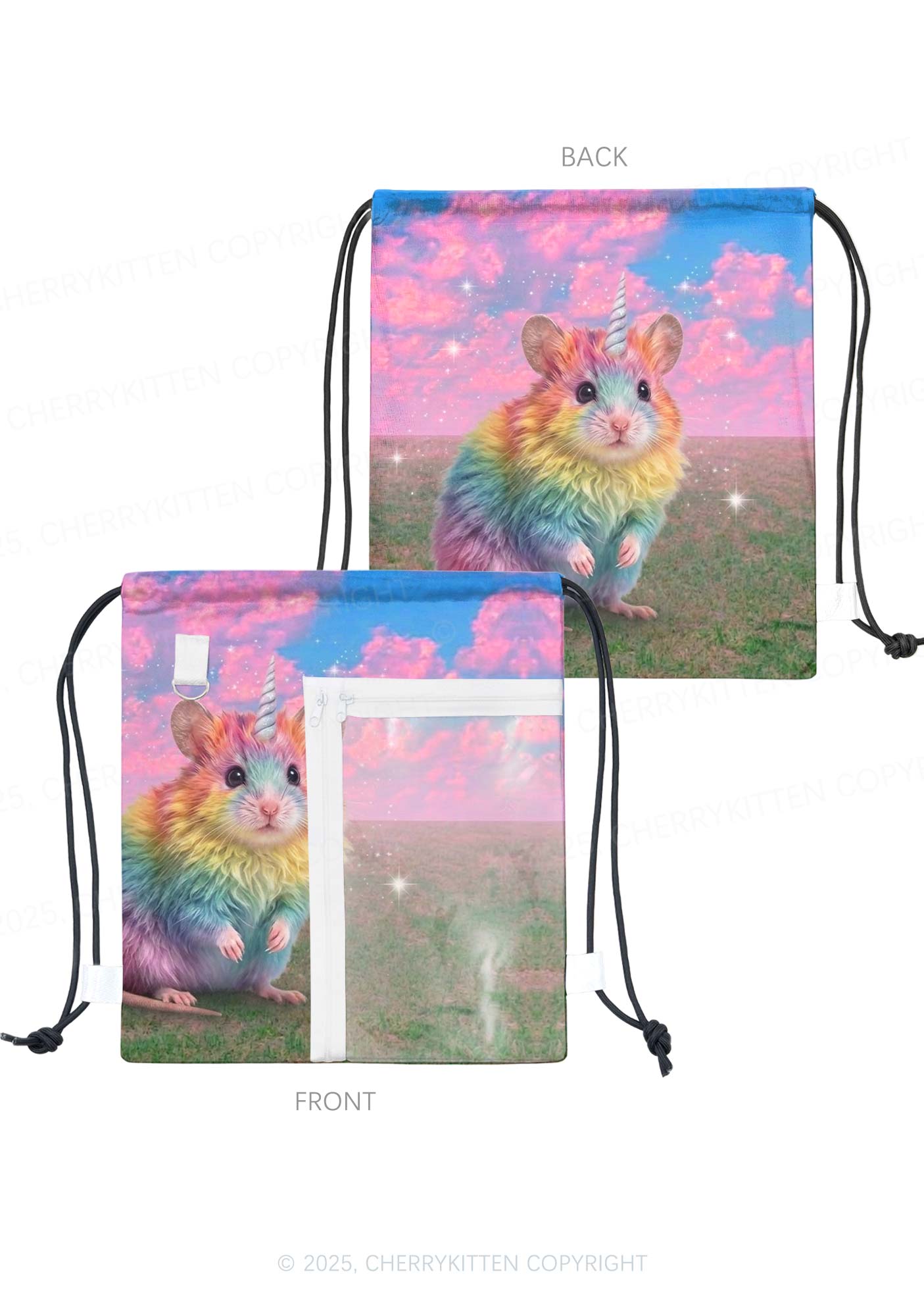 Unicorn Rat Pride Y2K Drawstring Itabag Backpack Cherrykitten