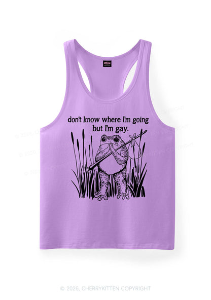 But I Am Gay Frog Pride Y2K Men Racerback Tank Top Cherrykitten