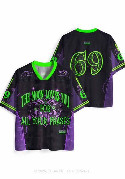Halloween The Moon Loves You Y2K Sport Jersey Shirts Cherrykitten