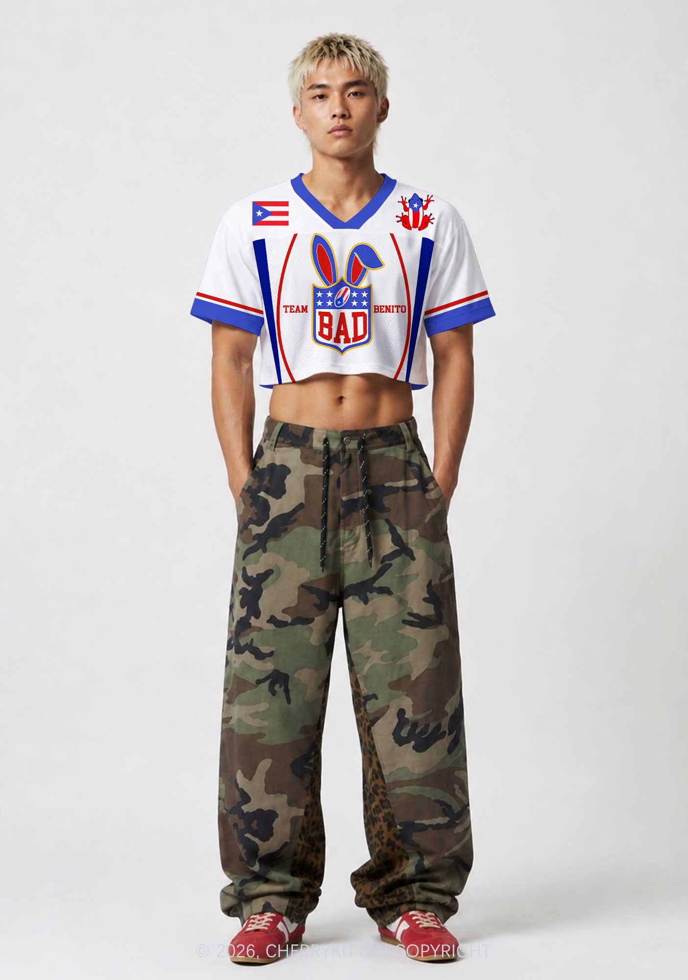 White Football Bunny Y2K Crop Sport Jersey Shirts Cherrykitten