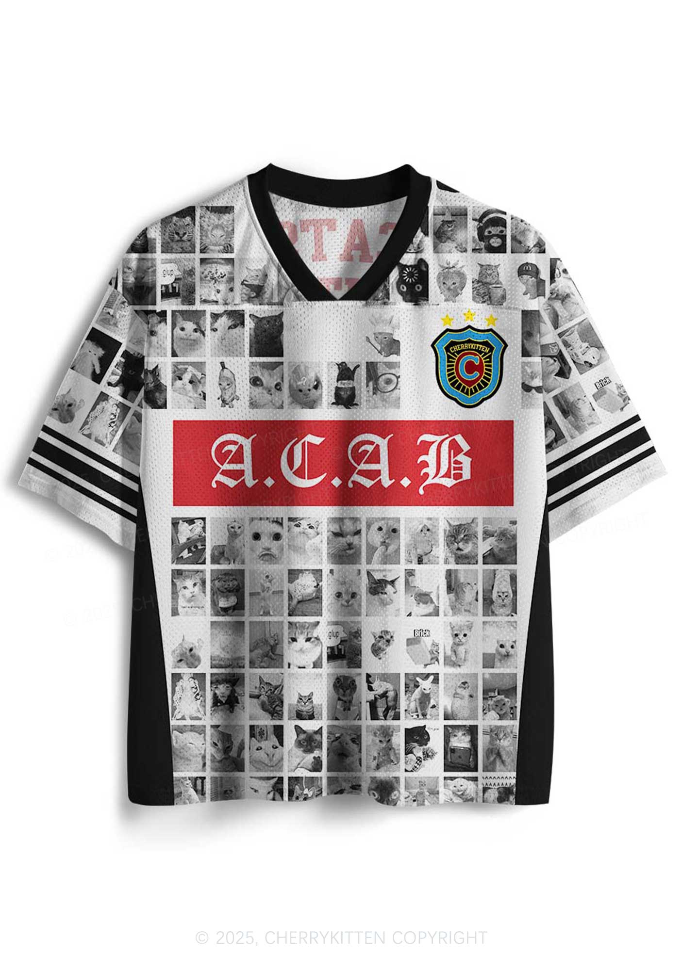 Custom ACAB Cats Y2K Sport Jersey Shirts Cherrykitten