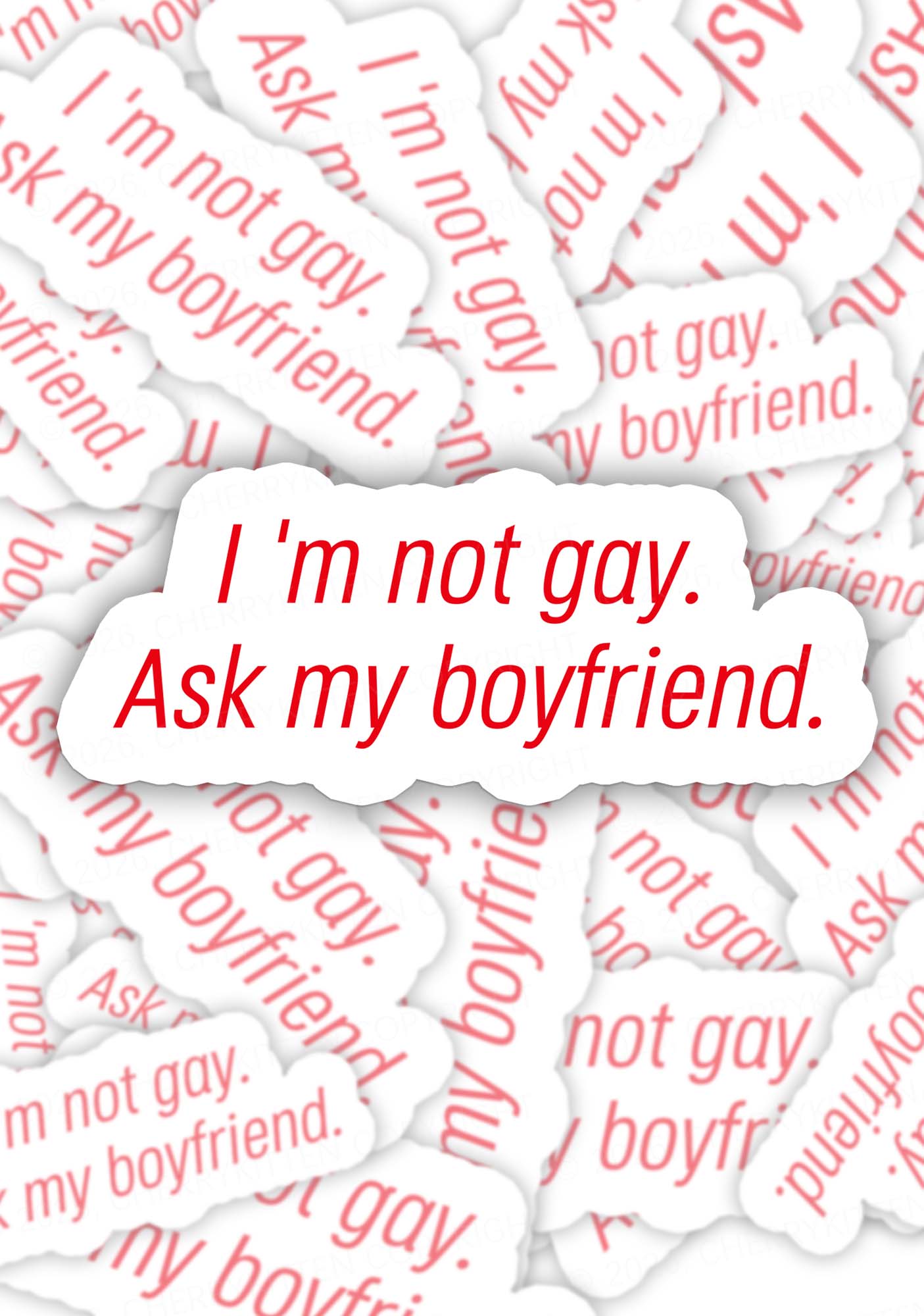 Im Not Gay Pride 1pc Y2K Sticker Cherrykitten