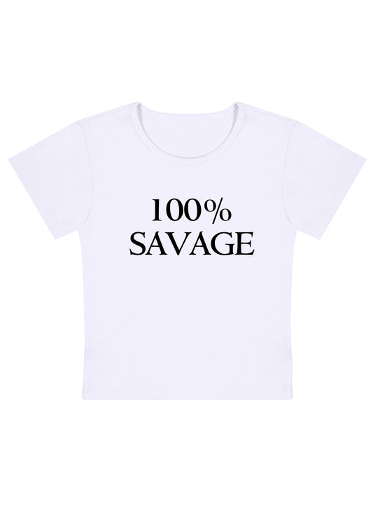 100% Savage Y2K Baby Tee