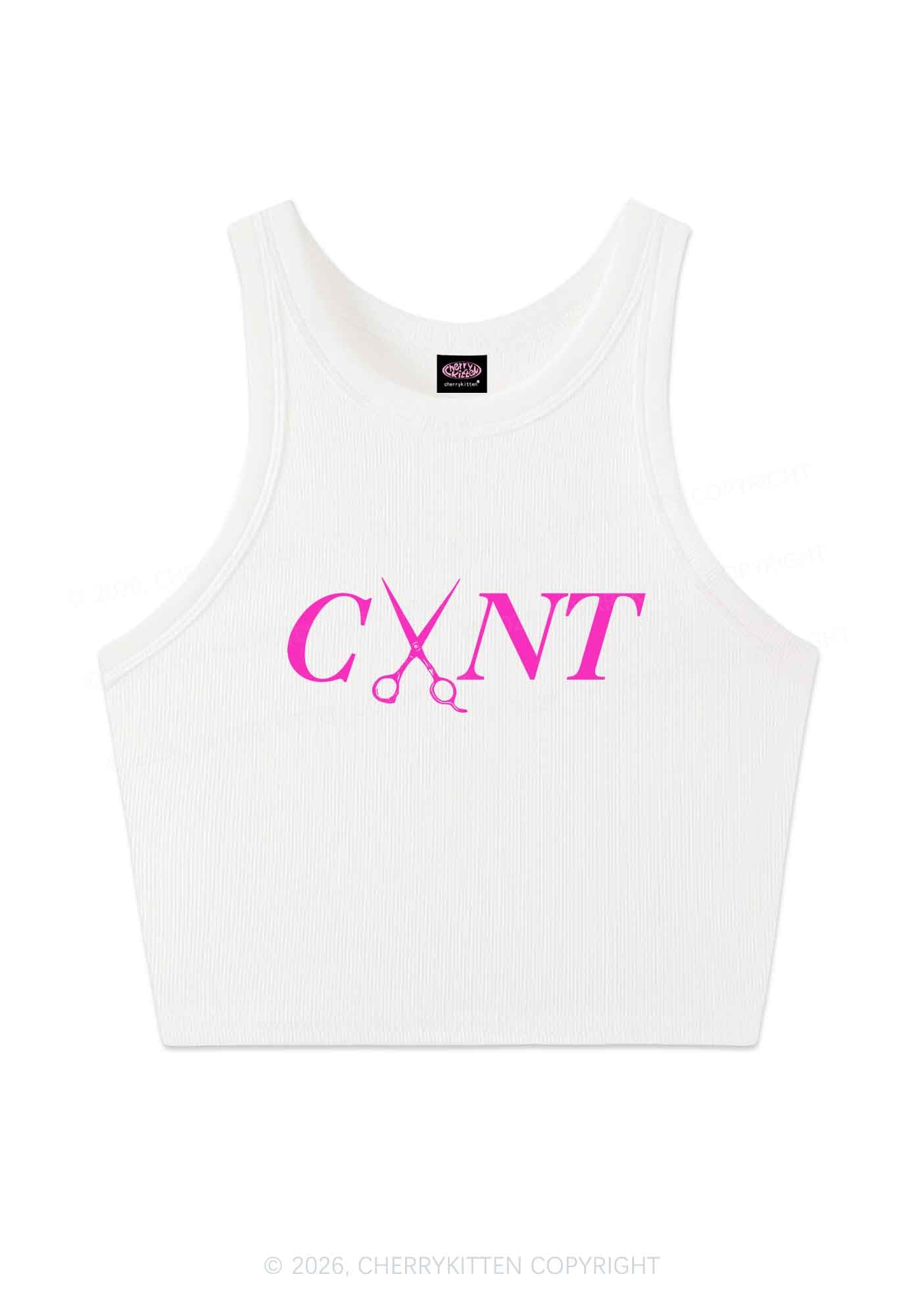 Pink Scissors Cxxt Pride Y2K Crop Tank Top Cherrykitten