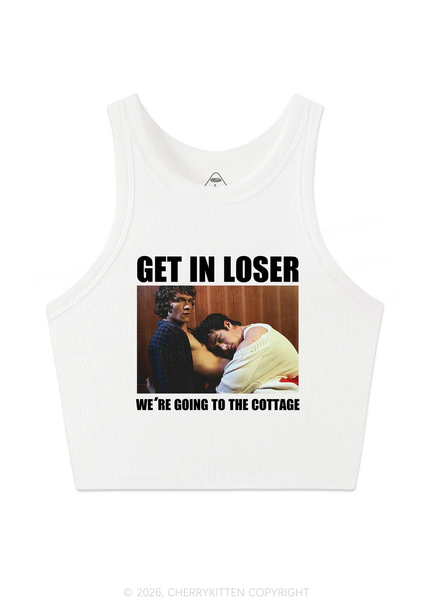 We Are Going To Cottage HR Y2K Crop Tank Top Cherrykitten