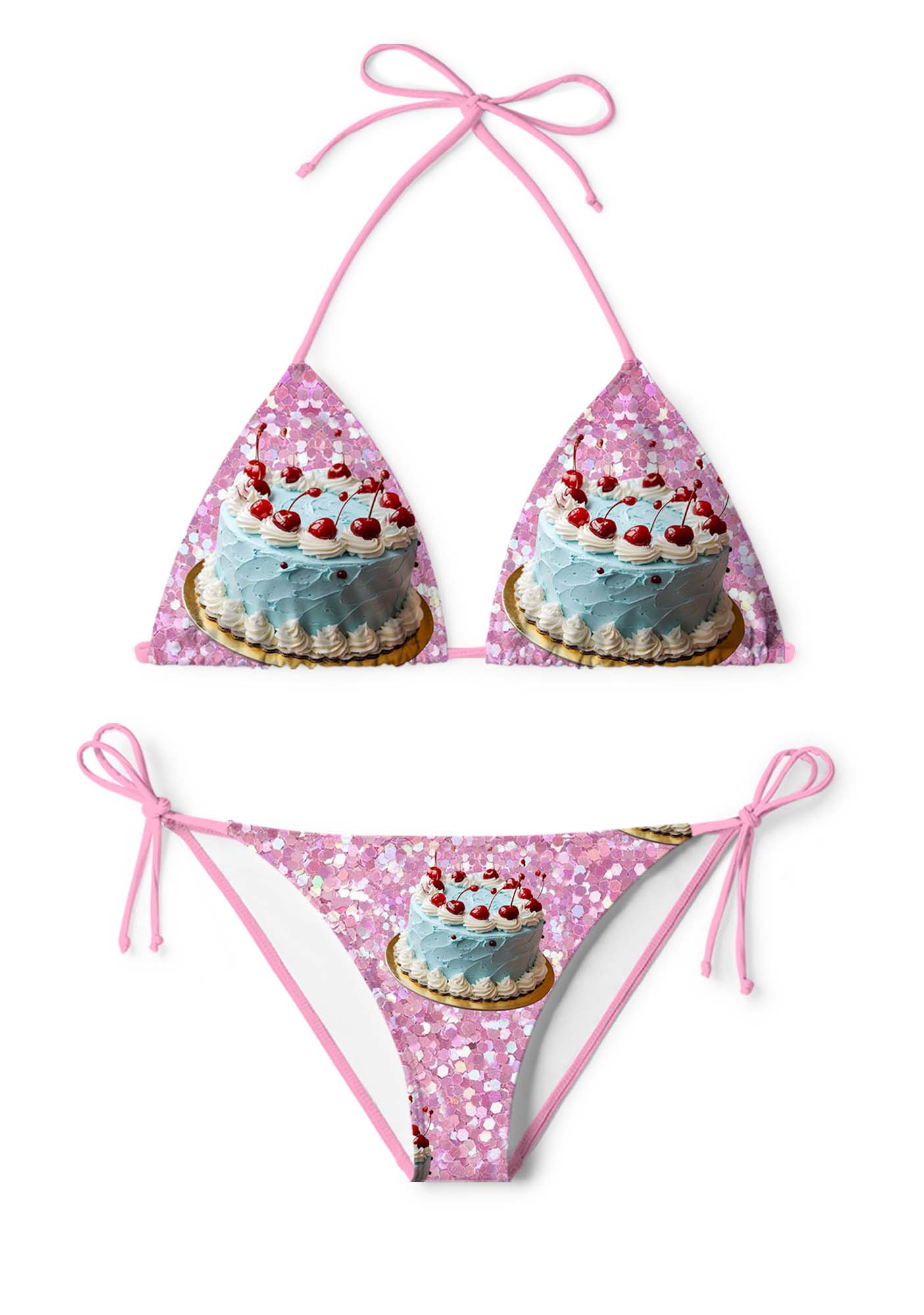 Cherry Cake Y2K Print Bikini Set Cherrykitten