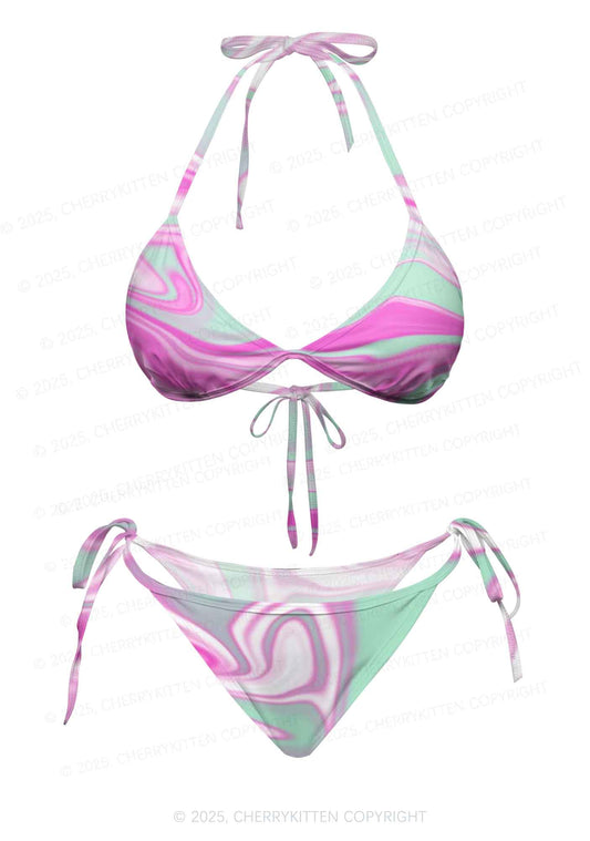 Fluid Waves Y2K Print Bikini Set Cherrykitten