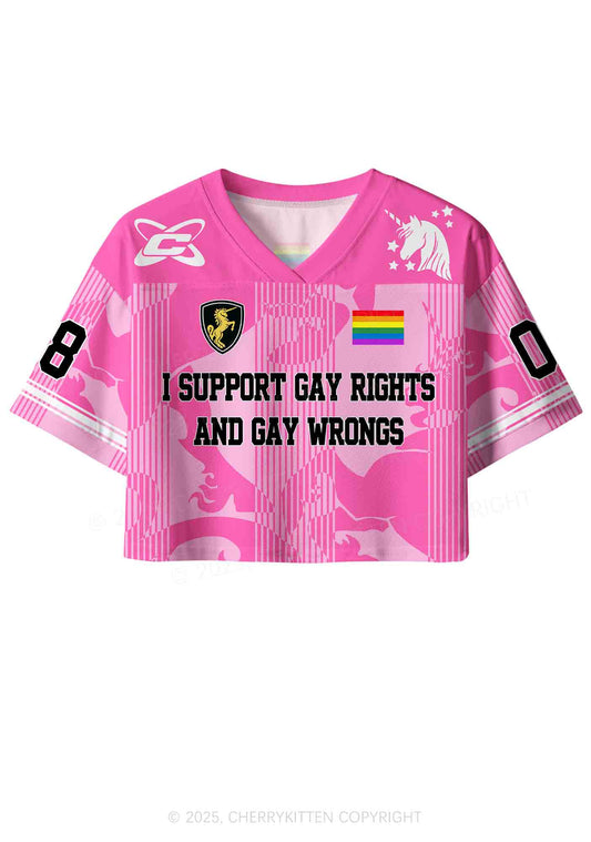 Custom Support Gay Rights Pride Y2K Crop Sport Jersey Shirts Cherrykitten