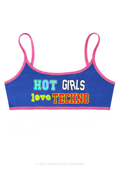 Hot Girls Love Techno Y2K Super Crop Cami Cherrykitten