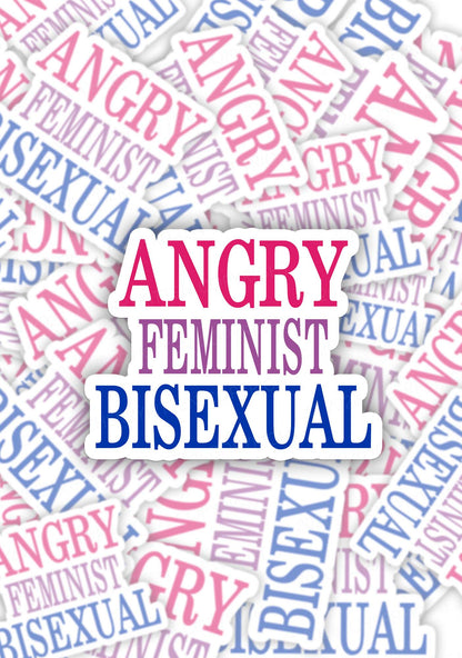 Angry Feminist Bisexual Pride 1pc Y2K Sticker Cherrykitten