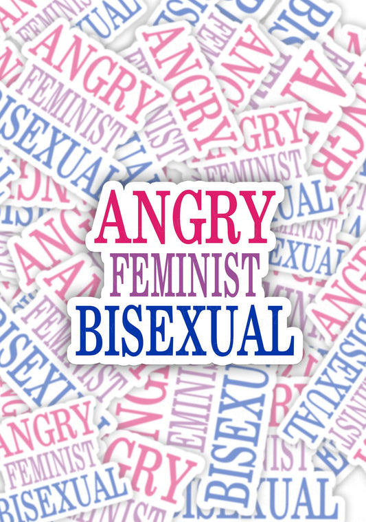 Angry Feminist Bisexual Pride 1pc Y2K Sticker Cherrykitten
