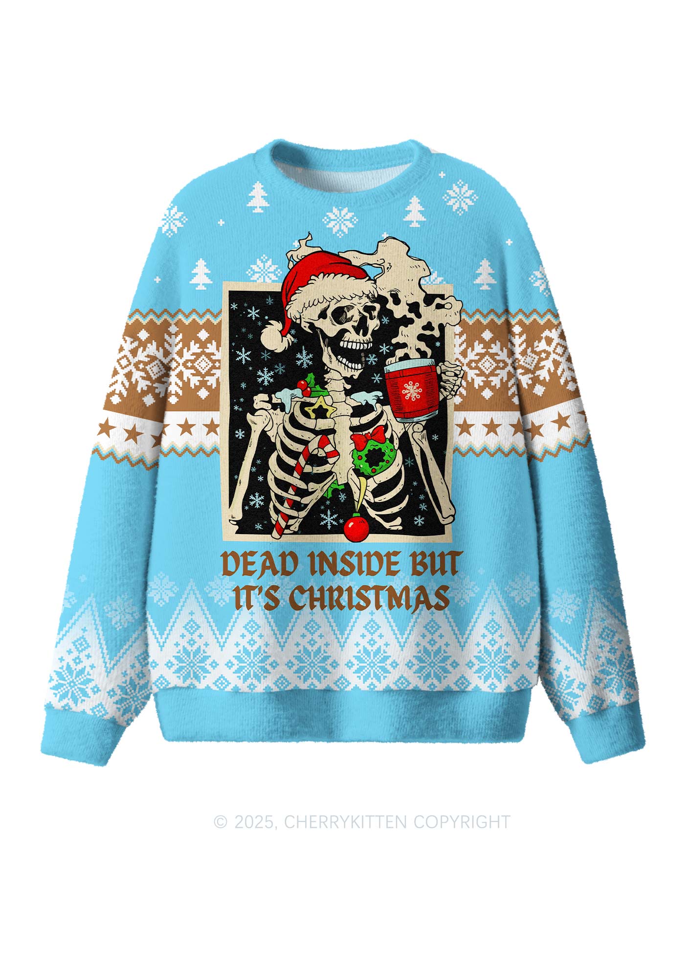 Dead Inside Y2K Christmas Knit Sweatshirt Cherrykitten