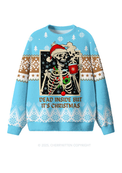 Dead Inside Y2K Christmas Knit Sweatshirt Cherrykitten