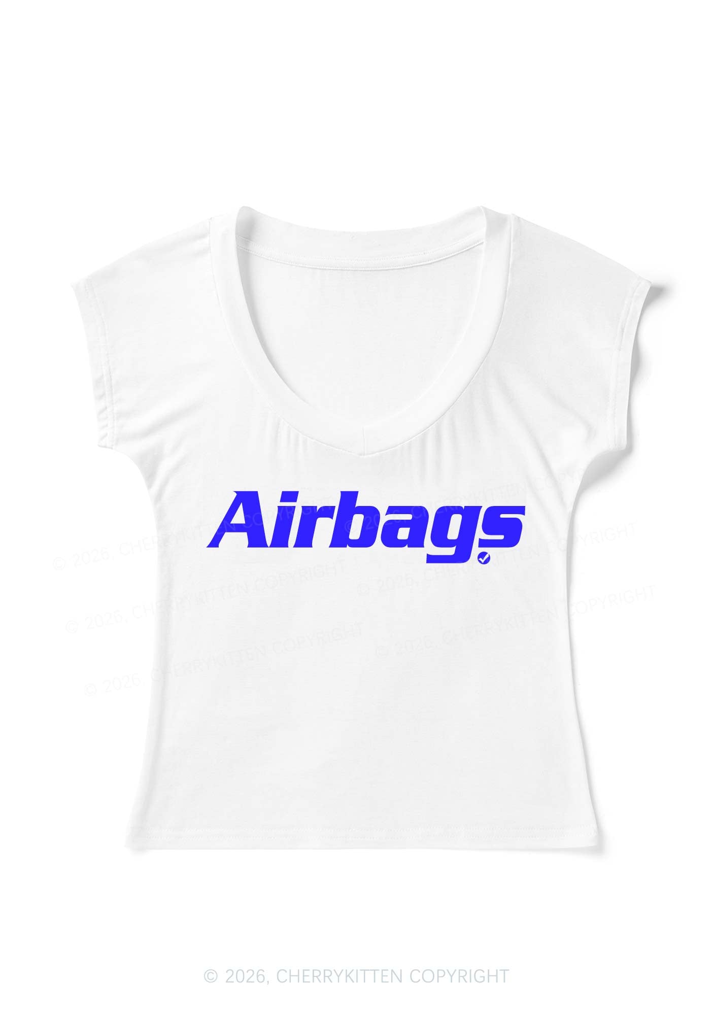 Airbags Y2K V Neck T Shirts Cherrykitten