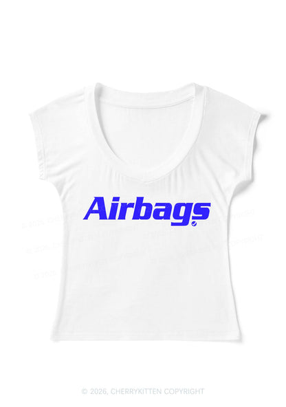 Airbags Y2K V Neck T Shirts Cherrykitten