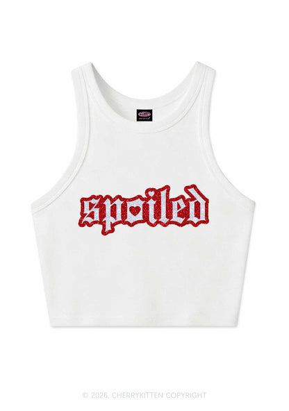 Glitter Stroke Spoiled Y2K Crop Tank Top Cherrykitten