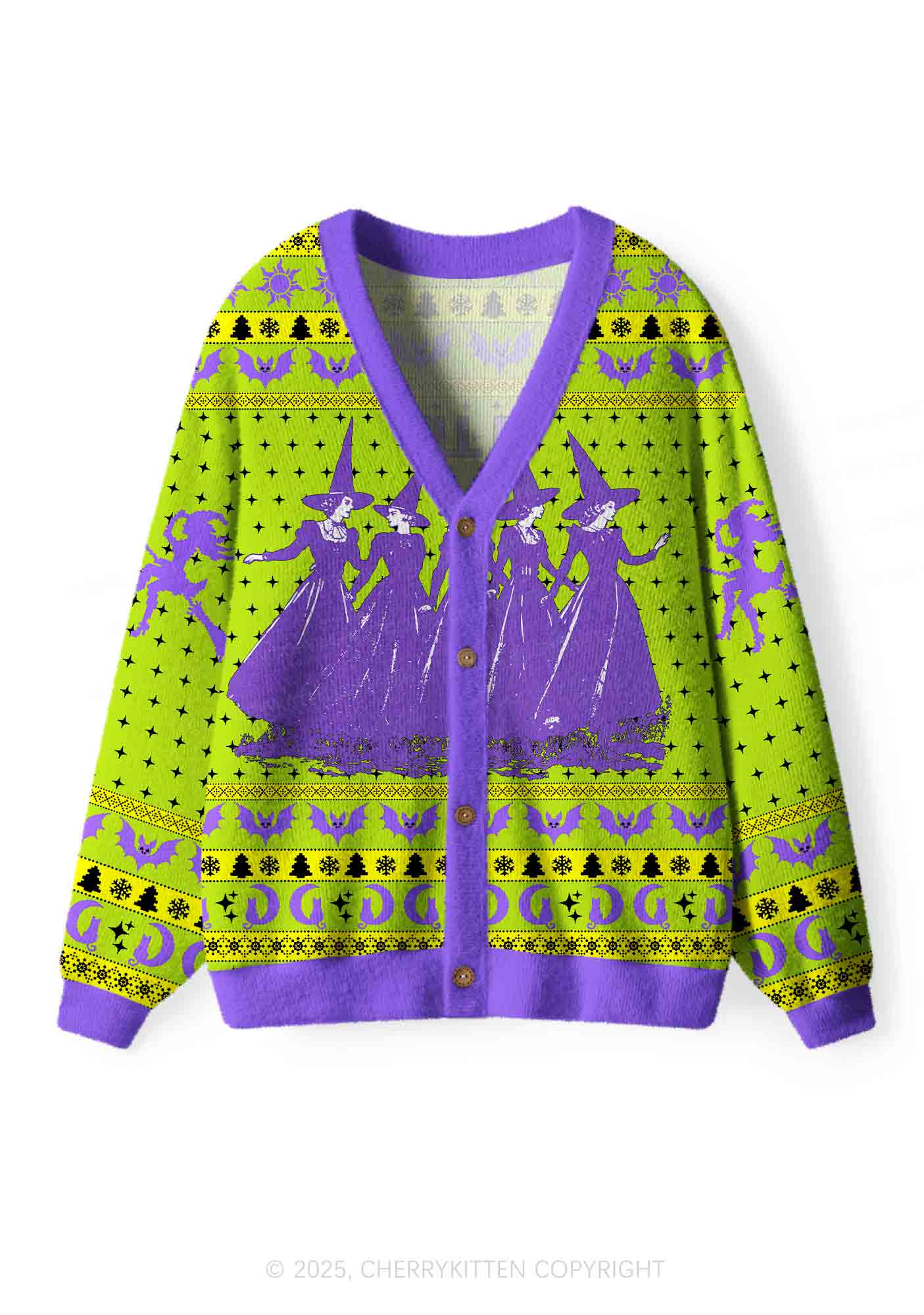Halloween Girls Will Be Girls Y2K Christmas Cardigan Knit Sweatshirt Cherrykitten