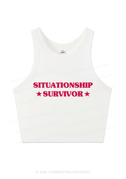 Situationship Survivor Y2K Crop Tank Top Cherrykitten