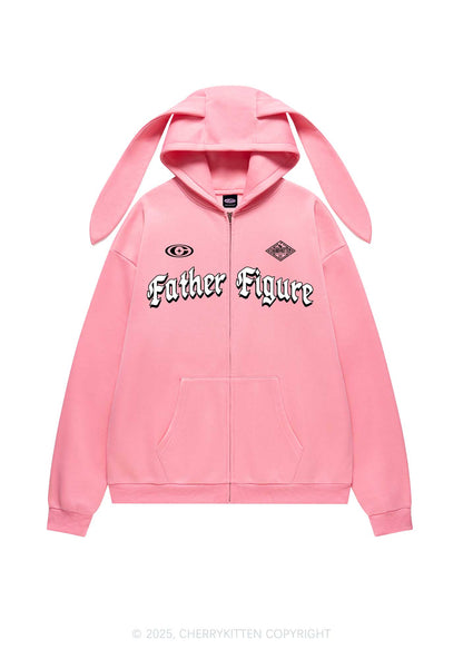 Father Figure Y2K Bunny Ear Zip Hoodie Cherrykitten