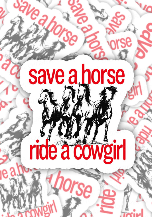 Four Horses Cowgirl Pride 1pc Y2K Sticker Cherrykitten