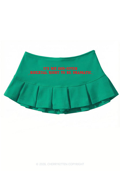 God Given Bisexual Right Pride Y2K Mini Pleated Skirts Cherrykitten