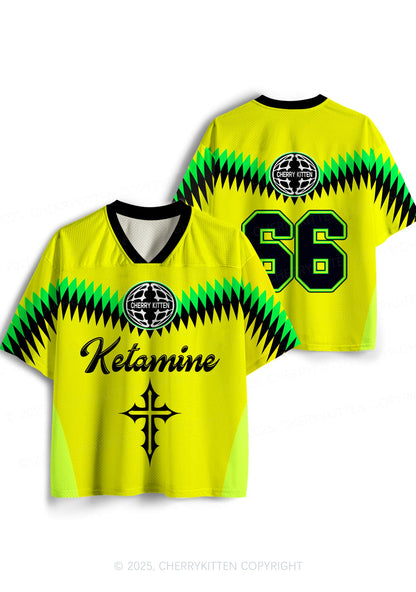 Custom Neon Yellow Ketamxxe Cross Y2K Sport Jersey Shirts Cherrykitten