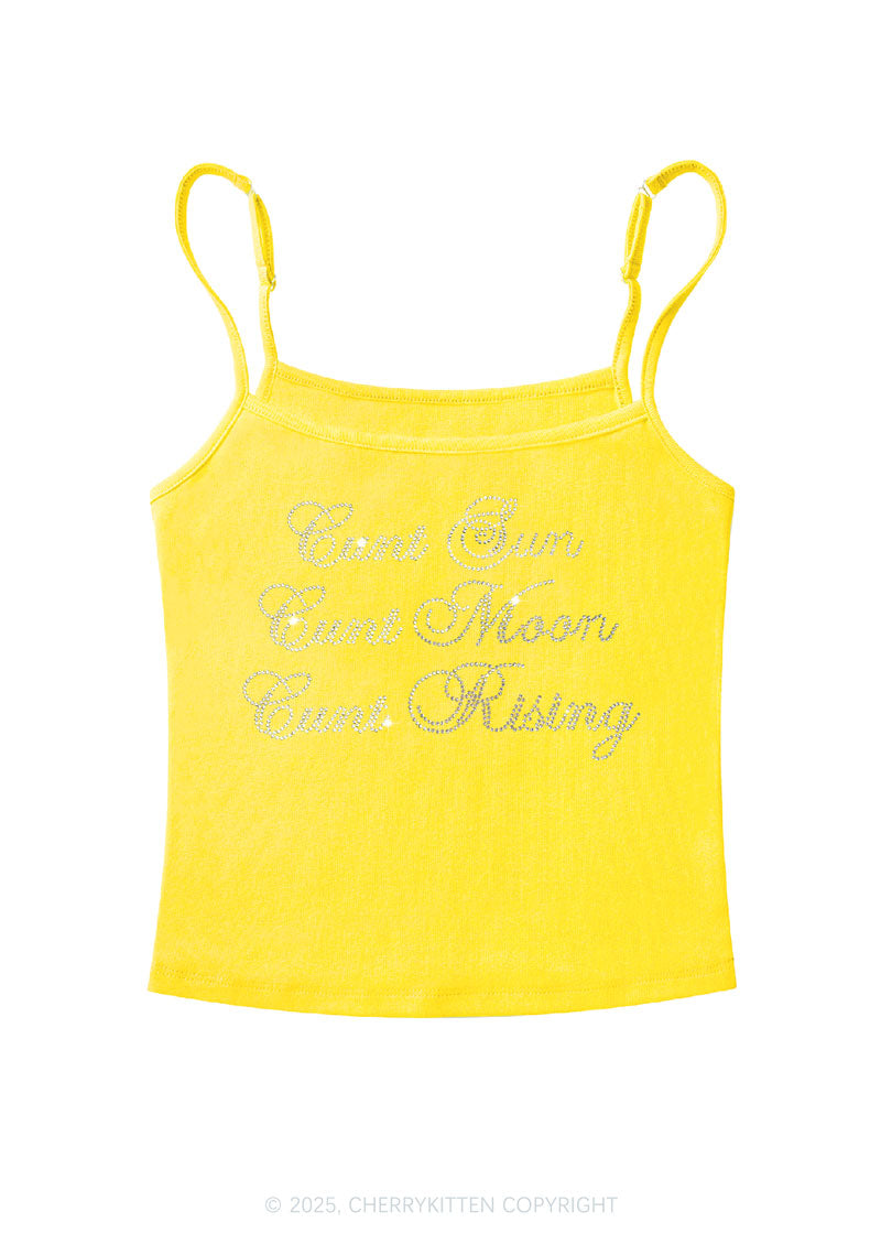 Rhinestone Sun Moon Rising Y2K Spaghetti Strap Cami Cherrykitten