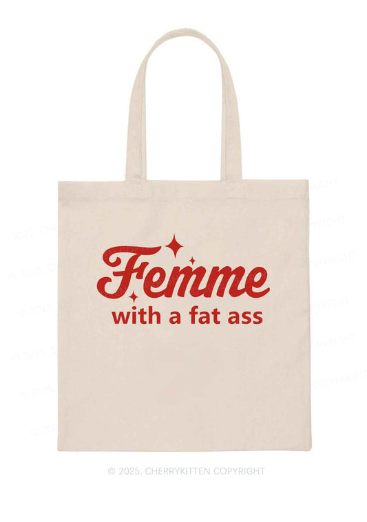 Femme With Fat Axx Pride Y2K Canvas Tote Bag Cherrykitten
